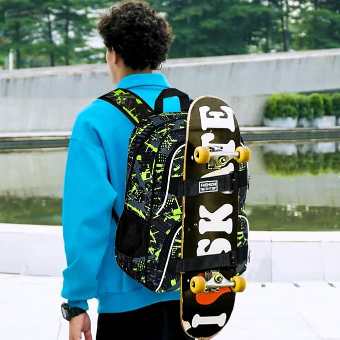 3Pcs Backpack for Girls Boys, 17 Inch School Bookbag with Lunch Box, Durable Laptop Backpacks Set for Teens College