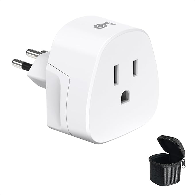 Cable Matters Type N Plug Adapter for Travel, US to Brazil Plug Adapter, Works in Brazil and South Africa, CE & RoHS Certified, White