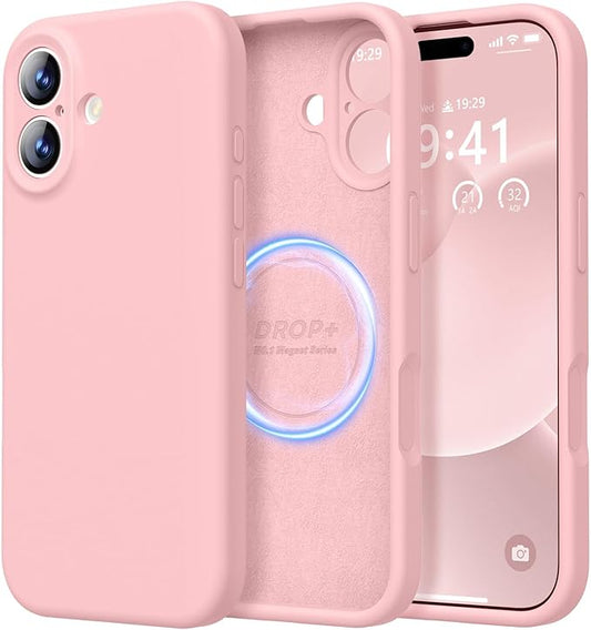 LOVE 3000 Designed for iPhone 17 Case, Premium Silicone [Compatible with Magsafe][Soft Anti-Scratch Microfiber Lining] Shockproof Protective Phone Case for Men Women 6.3", Pink Sand