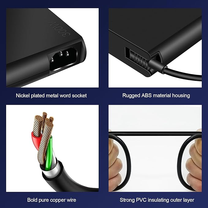 300W AC Charger for Lenovo Legion Pro 5 5i 7 7i Legion Slim 7 7i 5 5i Legion 7 7i 5 5i Lenovo 300W Charger ADL300SDC3A Power Supply Adapter Cord