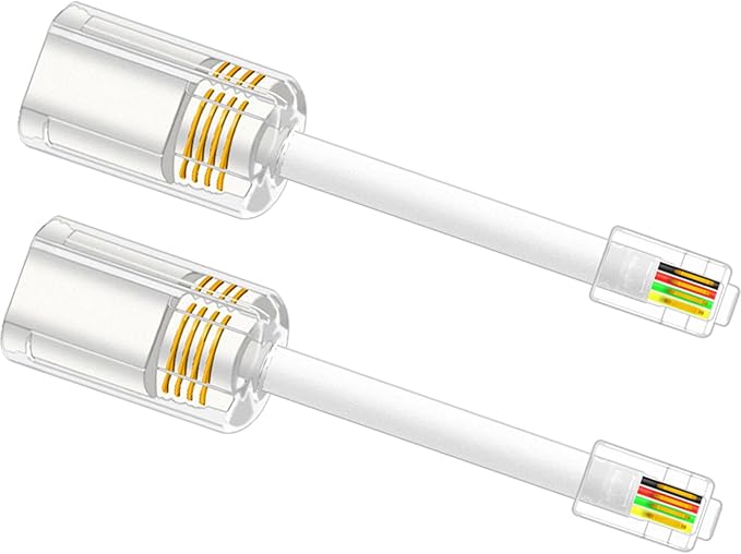 NECABLES 2Pack Phone Cord Detangler for Landline Telephone Handset Cord Detangler for Desk Phone RJ9 4P4C Male to Female White