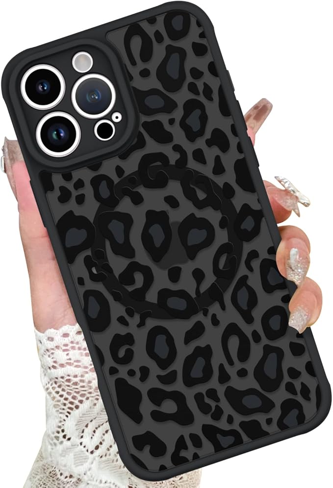 KANGHAR Case for iPhone 16 Pro Phone Case [Compatible with Magsafe] Leopard Printed Pattern Cute Cheetah Protective Magnetic Case for Girls Women Men 6.3"