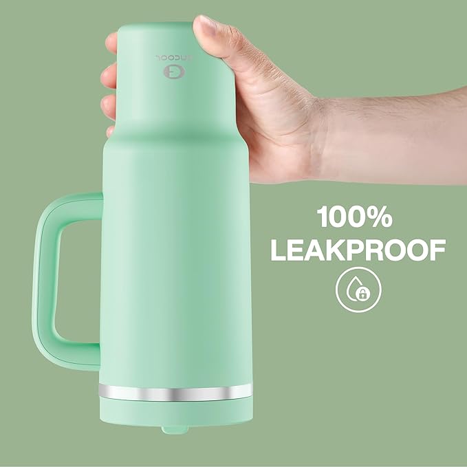 40 oz Tumbler with Handle and Straw: Stainless Steel Insulated Tumbler Keeps Cold for 24 Hours, Leakproof Travel Cup Fits in Cup Holder and BPA-Free, Brook Green