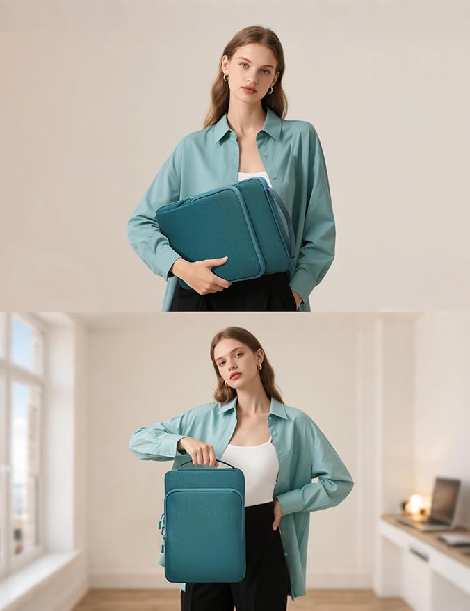 HYZUO 17-17.3 Inch Laptop Bag Case Sleeve for 17" 17.3" HP/Dell/Lenovo/ASUS/LG/MSI Gaming Laptop/Razer Blade 17/18, Notebook Carrying Briefcase for Men Women, Dark Green