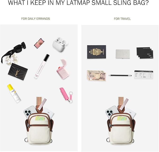 3L SMALL Sling Bag Fanny Packs For Women Men Mini Crossbody Chest Belt Travel Bag Purse Handbag Faux Leather Fashion Cute Beige