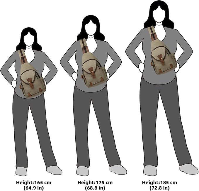 KouLi Buir Canvas Sling bag,Small Crossbody Backpack,Convertible Chest Bag Casual Daypack For Outdoor Cycling Hiking Travel