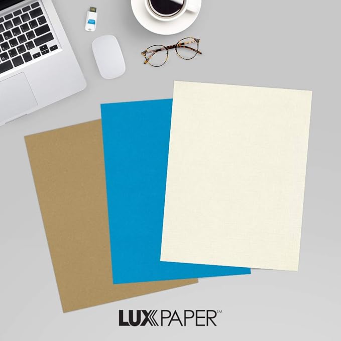 LUXPaper 8.5" x 11" Paper | Letter Size | Natural Linen | 80lb. Text | 250 Qty