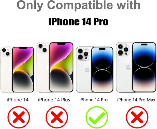 SAKUULO Magnetic for iPhone 14 Pro Case Colourful Leopard Print Pattern [Compatible with MagSafe] [with Screen Protector] Wireless Charge Strengthen Protection Cover, Colourful Leopard (6.1")
