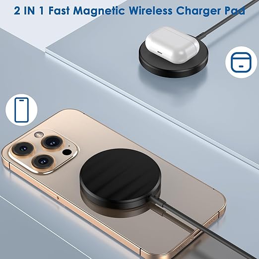 Magnetic Wireless Charger iPhone,6FT Charger for Apple MagSafe Charger 2Pack Fast Wireless Charging Pad for iPhone 16 Pro Max/16 Pro/16 Plus/15 ProMax/15/14/13/12/AirPods 3/2/Pro Mag-Safe Charging Pad