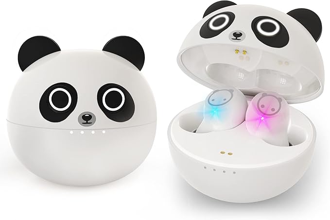 Panda Bluetooth Earbuds, Wireless Earbuds with Charging Case IPX5 Waterproof Bluetooth Headphones Bass Sound Earphones with Mics Touch Control in-Ear Headset for Sports…