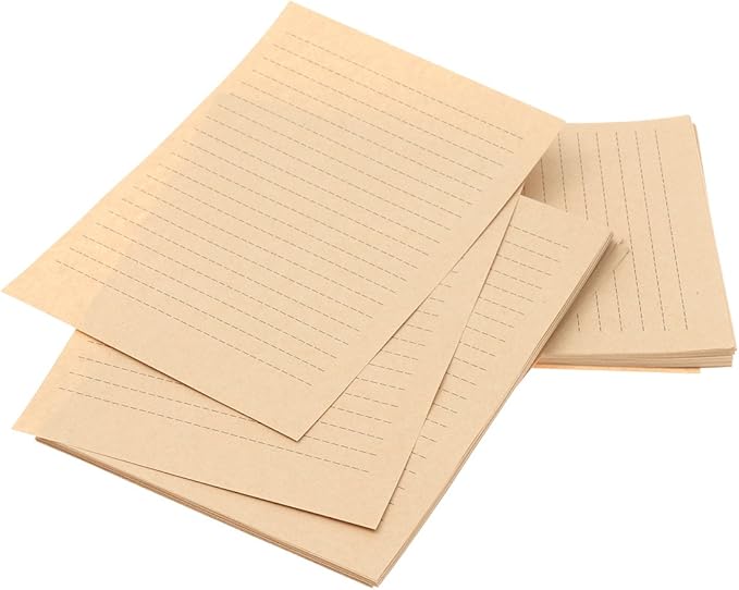 100Pcs Vintage Kraft A5 Lined Letter Paper Retro Writing Paper for Home Office Stationary1