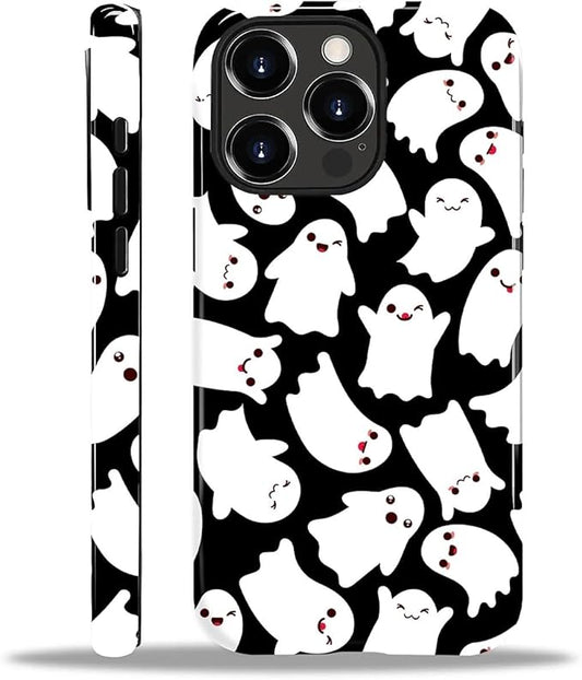 Case for iPhone 14 Pro Max Case,Halloween Ghosts Bats Design - Hybrid Dual Protection Silicone + Hard PC Shockproof Full Body Cover Slim Anti-Scratch Protective Case for Men Women