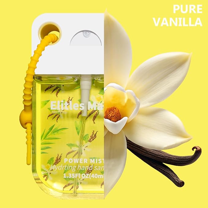 Hand Sanitizer Spray, 3Pack Spray Hand Sanitizer Travel Size With Cute Keychain, Scented Pocket Power Mist Hydrating Women Teen Girl Gifts, 1.35FL.OZ (Vanilla,Lavender,Ocean