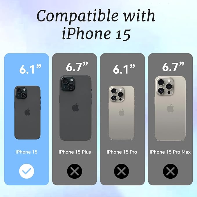 for iPhone 15 Case, Vintage Watercolor Rose Pattern, Military-Grade Drop Protection, Cute Soft Slim TPU Protective Cover with Camera Lens Protection for Women & Girls