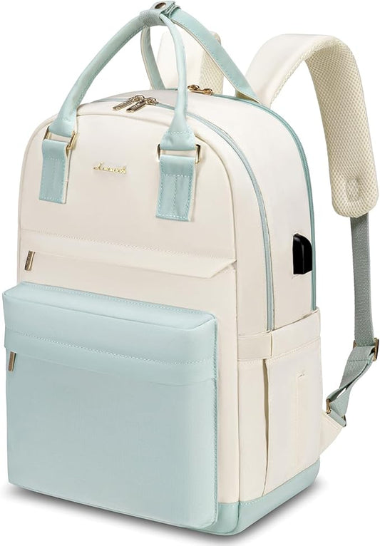 LOVEVOOK Laptop Backpack for Women 15.6 Inch Laptop Bag with USB Port, Fashion Waterproof Backpacks Teacher Nurse Stylish Travel Bags Vintage Daypacks for College Work