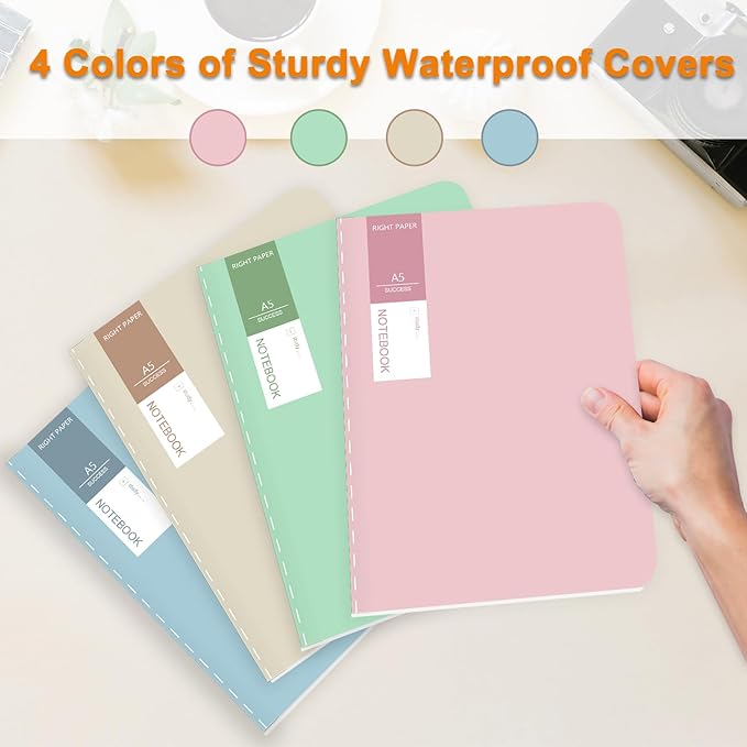 32 Pack A5 Colorful Notebooks Bulk, 8x5.5 Inches Lined Paper Travel Journaling Notebooks with 4 Colors, Composition Notebook for School Office Supplies, 38 Sheets 76 Pages