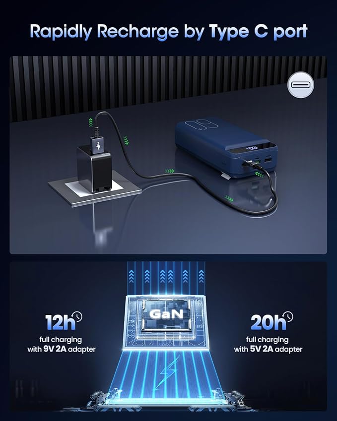 Portable Charger 60000mAh Power Bank - 22.5W Fast Charging External Battery Pack, LED Display USB C Portable Cell Phone Charger for iPhone, Samsung Galaxy, Android, Camping, Travel