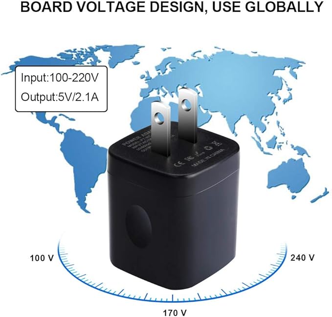 Charger Box, Charging Cube 5 Pack, Dual USB Wall Charger 5V 2A Power Adapter Charging Block Brick Outlet Plug for iPhone 15 14 13 12 11, iPad, Samsung Galaxy S25 S24 S23 FE A53 A15 A13 S22 S21 FE S20
