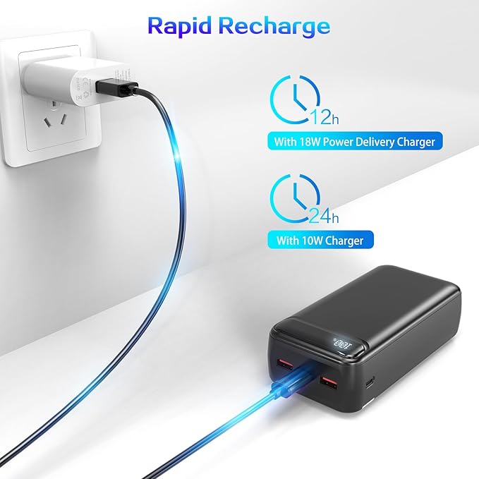 Power Bank 50000mAh 22.5W Fast Charging Portable Charger with Flashlight, 3 Outputs & 2 Inputs Huge Capacity External Battery Pack for iPhone, Samsung, iPad etc