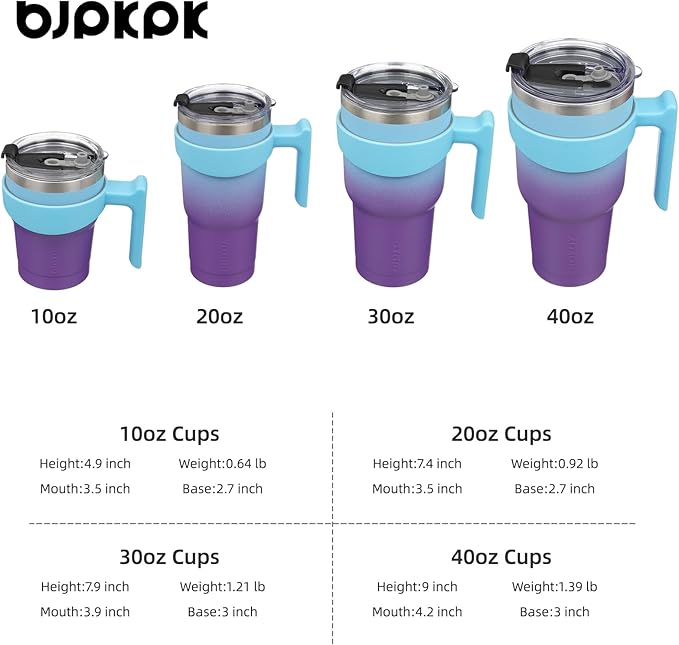 BJPKPK 40oz Tumbler With Handle Stainless Steel Insulated Tumbler Cups With Lid And Straw,Ocean Dream