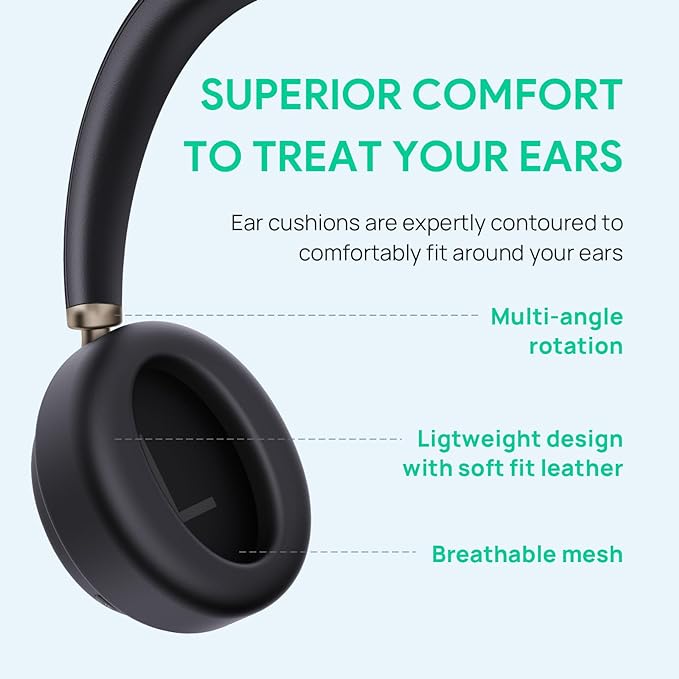 Yealink BH76 Plus UC Wireless Headset for Work, Bluetooth Headsets with Microphone Active Noise Cancelling, Retractable Mic Arm, ANC Business Headsets for Teams Zoom Meeting Call, Switchable Earpads