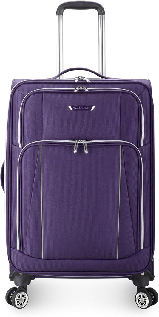 Traveler's Choice Lares Softside Expandable Luggage with Spinner Wheels, Purple, 3 Piece Luggage Set