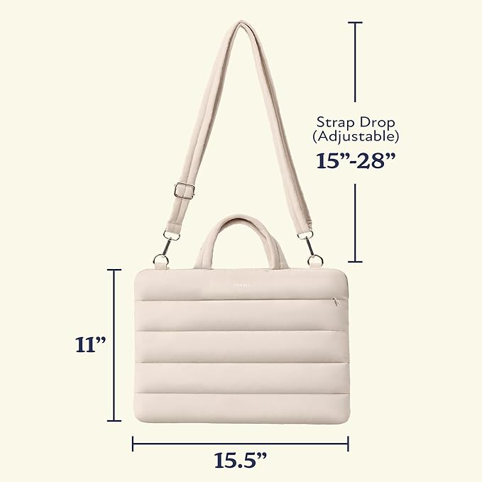 Vandel 15-16 inch Laptop Carrying Case Sleeve with Strap, Shoulder Bag with Handle, 16 in Laptop Bag for Women, MacBook Air 15 Inch Carrying Case, MacBook Pro 16, 15.6 in HP, Dell Lap top Messenger