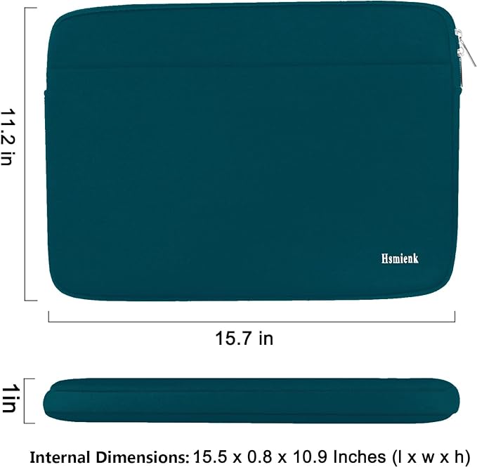 Laptop Sleeve Case 15.6 inch, Shockproof Protective Notebook Bag with Accessory Pocket, Briefcase Carrying Laptop Sleeve for 15.6" HP, ASUS, Dell, Lenovo, Acer -Cyan Color