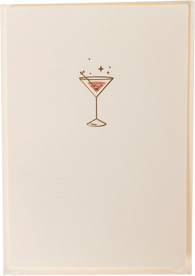 Graphique Pink Martini Cards, Pack of 10 Cards with Envelopes, All Occasion Greetings, Blank Inside, Gold Foil Embossing, La Petite Press Collection Boxed Set, 3.25" x 4.75"