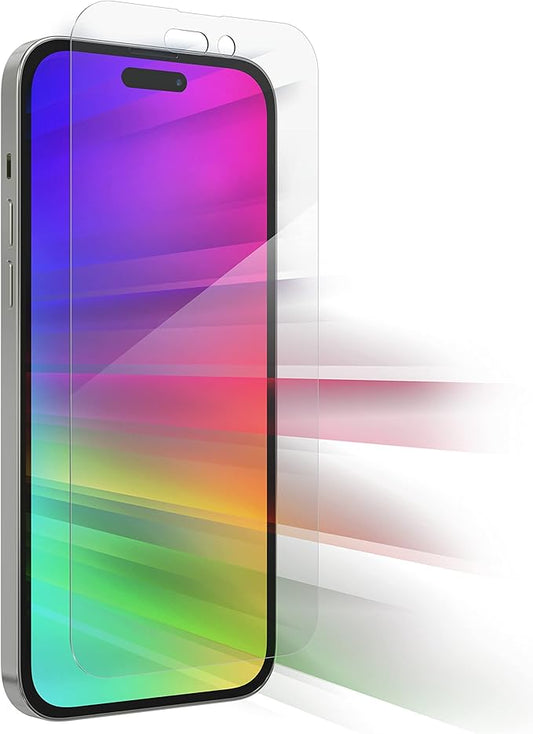 ZAGG Glass Elite VisionGuard Screen Protector for Apple iPhone 14 Pro Max - 5X Stronger, Blue-Light Protection, Anti-Fingerprint Technology, InvisibleShield, Easy to Install