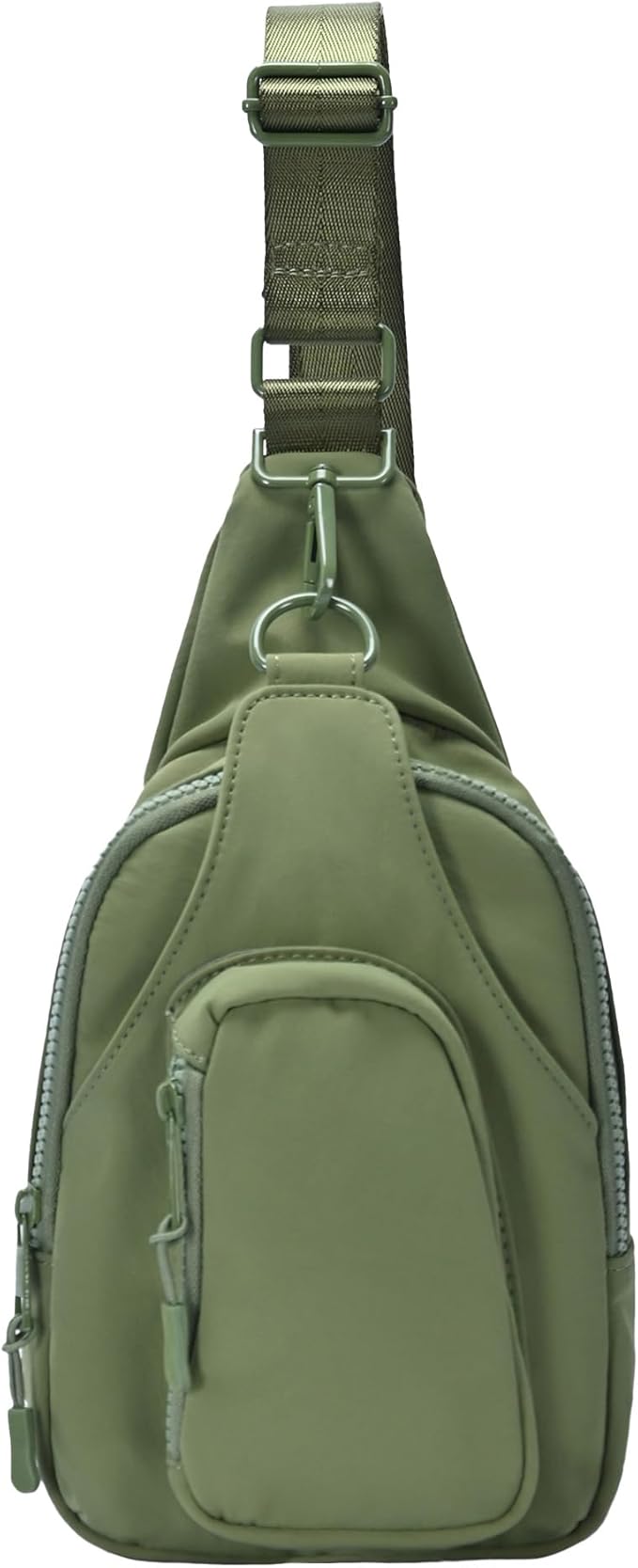 Antik Kraft Tasha Nylon Crossbody Sling (Moss) | Crossbody Bag for Women with 16-20" Strap | Nylon Sling Bag for Women | 7in x 2.5in x 12.5in |