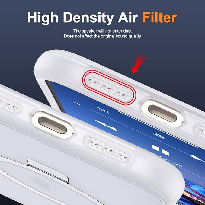 Compatible with iPhone 17 Case with Invisible Magnetic O-Ring Stand Military-Grade Phone Case for iPhone 17 6.3" [Compatible with Mag-Safe][Great Grip Feeling],Translucent