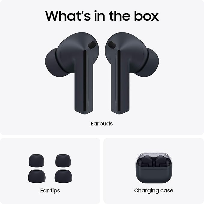 SAMSUNG Galaxy Buds 3 FE (2025) True Wireless Bluetooth Earbuds, Active Noise Cancellation, Powerful Sound, Clear Calls, Long Lasting Battery, Hands Free AI, Black [US Version, 2 Year Warranty]