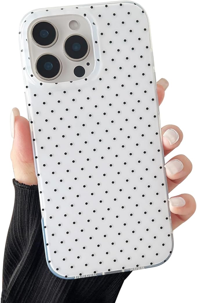 Compatible with iPhone 11 Pro Max Case, Fashion Cute Aesthetic Polka Dot Pattern Cover for Women, Shockproof Slim Soft TPU and Hard PC Protective Phone Case for iPhone 11 Pro Max 6.5"- White
