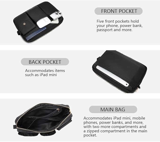 Storage Bag Cosmetic Bag for Women, Travel Makeup Bag Zip Up Bag Cute Makeup Bag Perfect Storage for Cosmetics, Black/Nylon