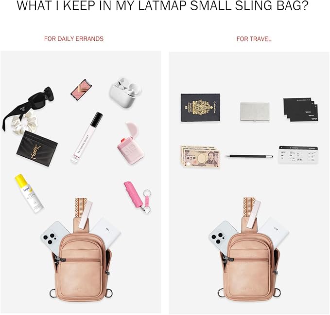 3L SMALL Sling Bag Fanny Packs For Women Men Mini Crossbody Chest Belt Travel Bag Purse Handbag Faux Leather Fashion Cute Light Grey