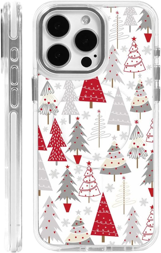 DAIZAG Case for iPhone 16 Pro, [Compatible with MagSafe],Phone Case for Women Girls Magnetic Clear Cover,Christmas Tree Snowflake