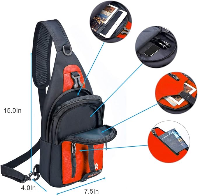 Y&R Direct 14 Colors Lightweight Sling Backpack Sling Bag Travel Hiking Small Backpack for Women Men Gifts