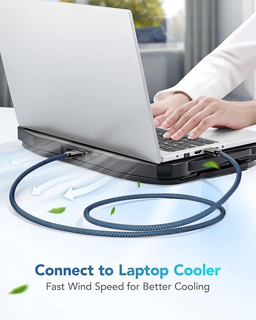 ANDTOBO USB 3.0 A to A Male Cable 6.6 FT, USB 3.0 Male to Male Cable Double End USB Cord Compatible with Hard Drive Enclosures DVD Player Laptop Cooler - Blue