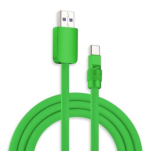 chubbycable Chubby 2.0 Fast Charging Cable Durable Soft Silicone USB C Cable 120W Extra Thick Charger Cord Compatible with iPhone 16/15 Series iPad, Green+Green, USB-A to Type-C, 6.6 FT