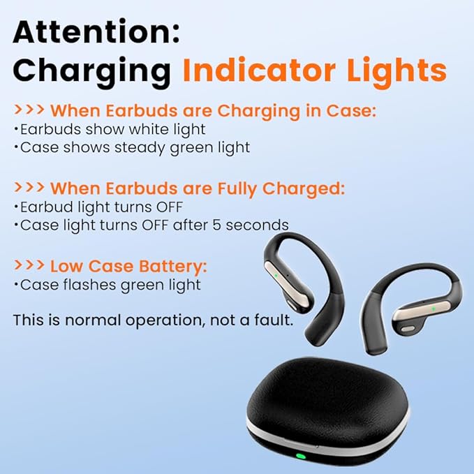 Wireless Earbuds Bluetooth Headphone Sport, 2025 Bluetooth Earbuds Stereo Deep Bass Over Ear Bud with Earhooks, ENC Noise Cancelling Mic,Waterproof Earphone for Workout/Running-Black