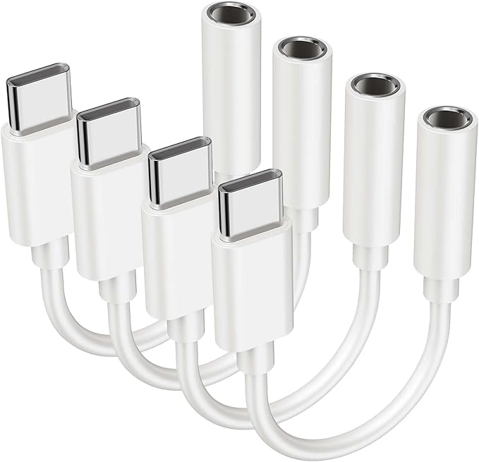 4PCS Type USB C to 3.5mm Female Headphone Jack Adapter, USB Type C to Aux Audio Dongle Cable Cord, Compatible with Samsung S20/S20+/S20 Ultra, Pixel 4/+ 4XL, and More USB C Devices