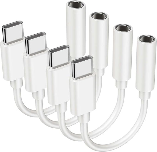 4PCS Type USB C to 3.5mm Female Headphone Jack Adapter, USB Type C to Aux Audio Dongle Cable Cord, Compatible with Samsung S20/S20+/S20 Ultra, Pixel 4/+ 4XL, and More USB C Devices