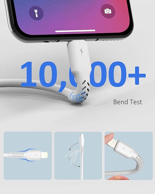 1ft iPhone Charge Cable Short, 5Pack USB to Lightning Cord for Fast Charging Stations 1 Foot Compatible with Apple iPhone 12 11 Pro Max Xs 8 7 6 5 Plus, iPad Air/Mini