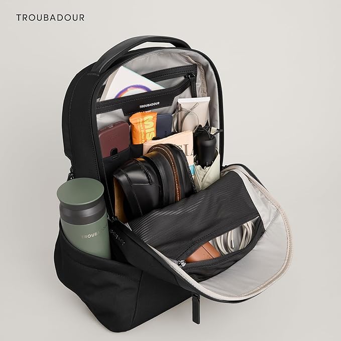 Troubadour Apex 4.0-22L Premium Laptop Backpack - Ergonomic & Water Resistant - Designed for Work and Travel - Black