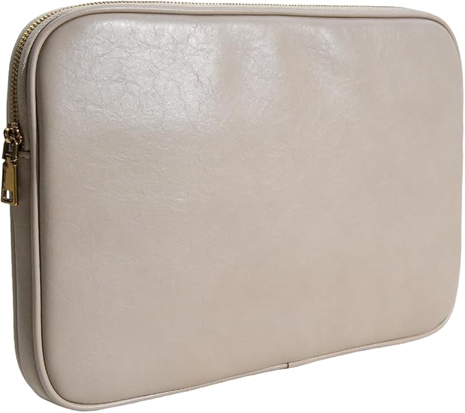 PU Leather Padded Laptop Sleeve Bag 14Inch Compatible with New MacBook Pro 14，Surface Laptop 13.5, Surface Pro 9 with Charger Pouch Color Sand