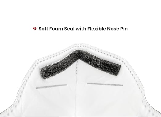 N95 Mask - NIOSH Approved Respirator (White, Pack of 50), Lightweight design, Breathable and comfortable for long periods of wear, N95 Masks For Adults
