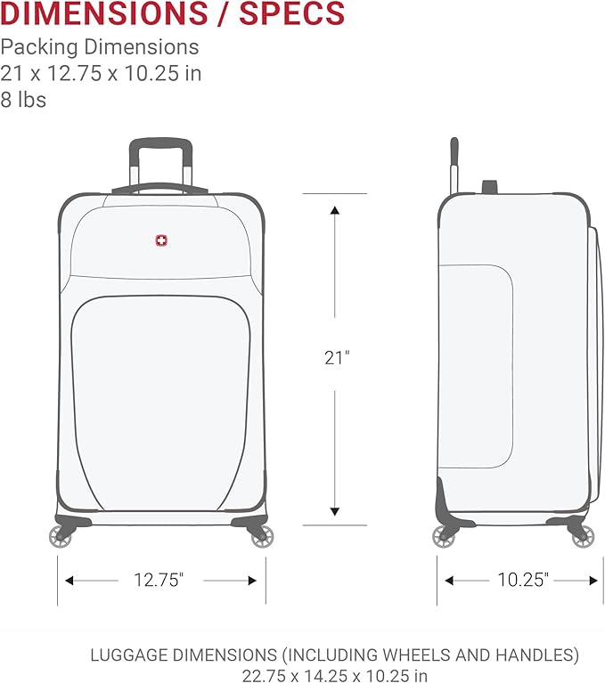 SwissGear Sion Softside Expandable Luggage, Merlot, Carry-On 21-Inch