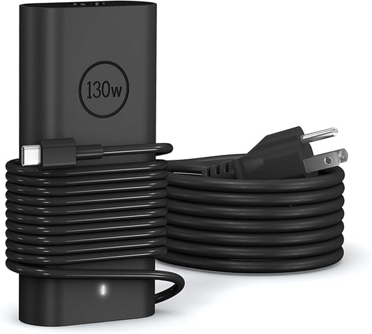 130W USB C Laptop Charger Compatible with Dell XPS 15/17,9575，Precision 5750 5570 5550 5530 3551 3550 3560 Latitude 5420 5510 7410 7310 7210 9410 9510 AC Cable