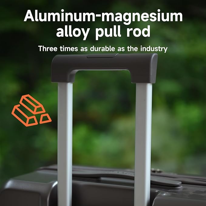 ROAMING Expandable 20 Inch Carry On Luggage With Mute Brake Wheels Airline Approved Hard Shell Suitcases with Front Pocket Top Opening Luggage with TSA Lock for Short Business Travel, Palm Grey